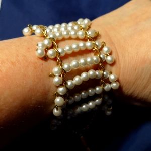 ❤️ Vintage Pearl Gold Bracelet